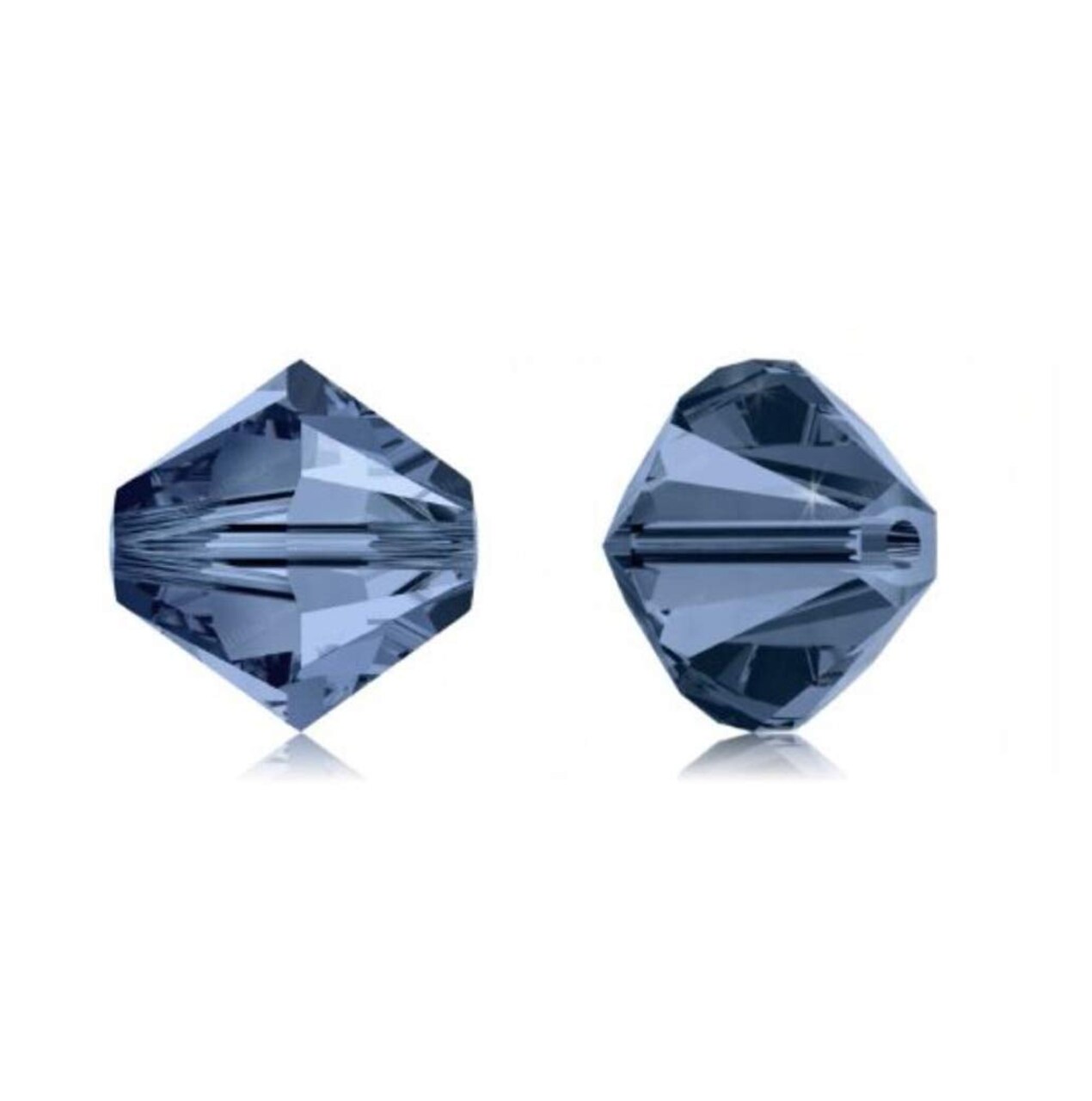 100pcs Authentic Preciosa 4mm (0.16 inch) Small Faceted Bicone Crystal Loose Beads Montana Blue Compatible with Swarovski 5301/5328 for DIY Jewelry Making Pre-B420